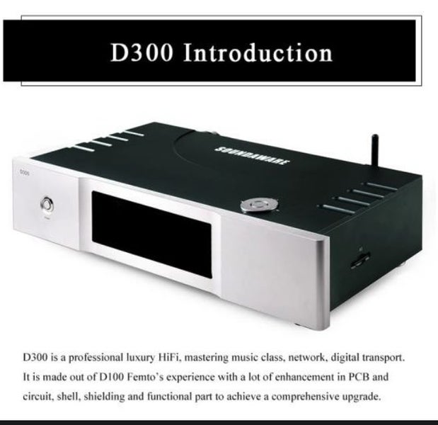 SOUNDAWARE D300 Digital Player Streamer Roon DAC DAP high fidelity Brand New - GreshamTech