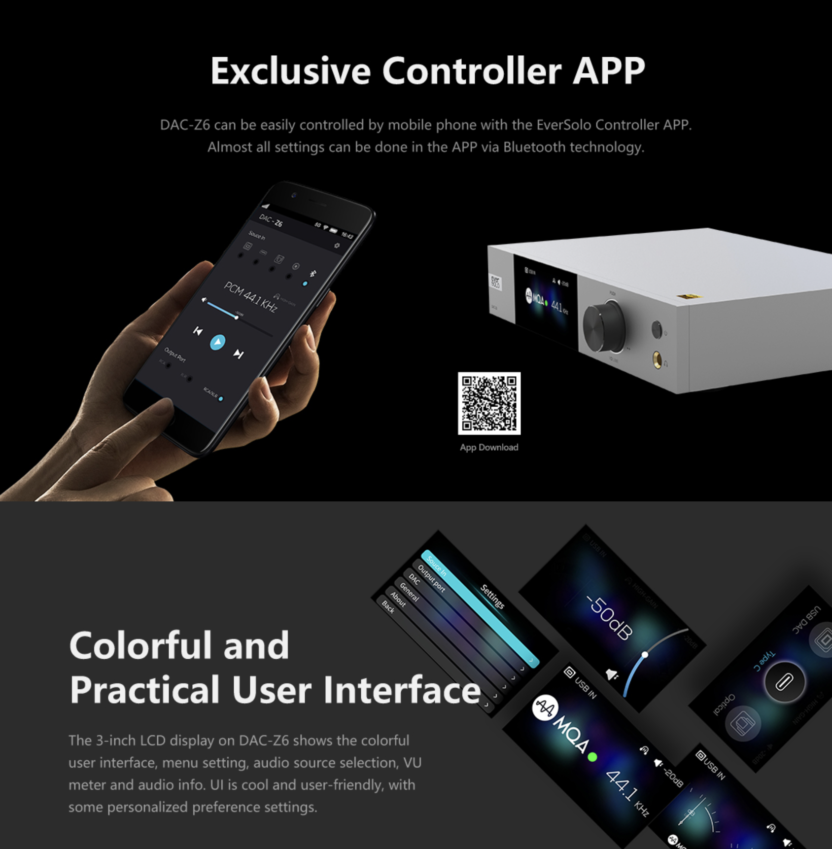 EverSolo DAC-Z6 Music player DAC DAP high fidelity Brand New - GreshamTech