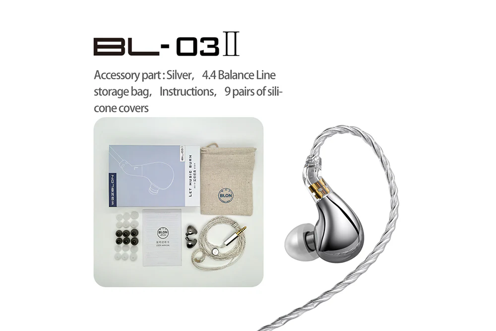 BLON BL03 II 10mm Dual Dynamic Driver In-Ear Headphone - GreshamTech
