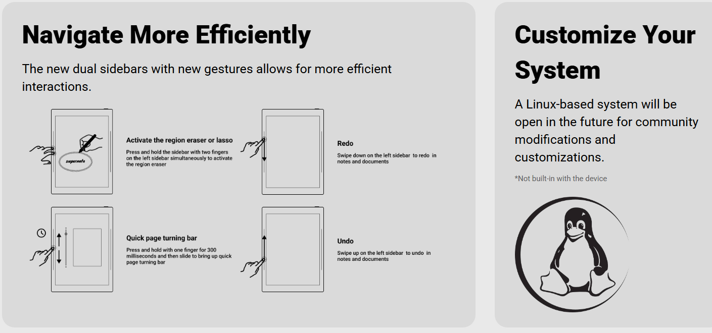 Supernote Nomad 7.8'' e-ink e Reader electronic note book Brand New - GreshamTech