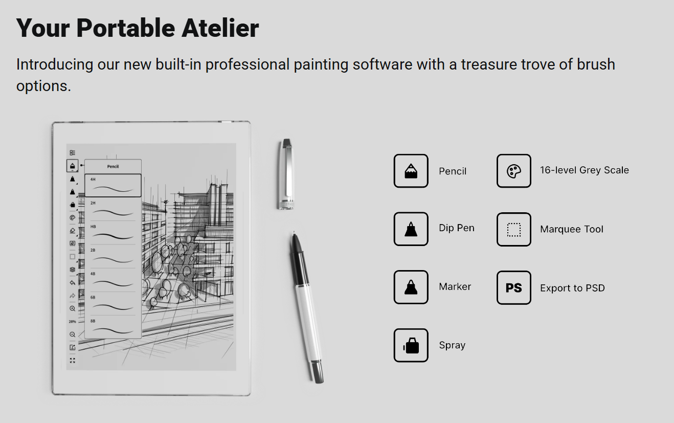 Supernote Nomad 7.8'' e-ink e Reader electronic note book Brand New - GreshamTech