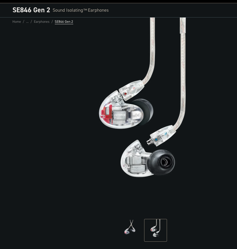Shure SE846 Gen 2 IEM In-Ear-Monitor Sound Isolating Earphones Brand New - GreshamTech