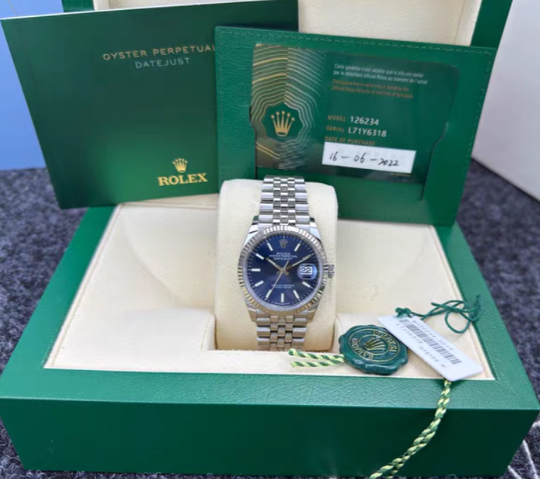 Rolex Datejust 36mm Blue Index Jubilee 126234-0017 Men's watch 2022 Like New - GreshamTech