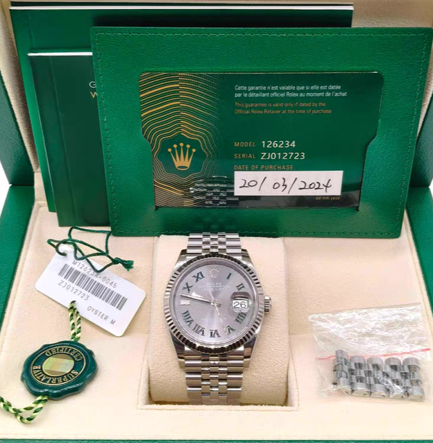 Rolex Datejust 36mm Wimbledon Jubilee m126234-0045 Men's watch 2024 Like New - GreshamTech
