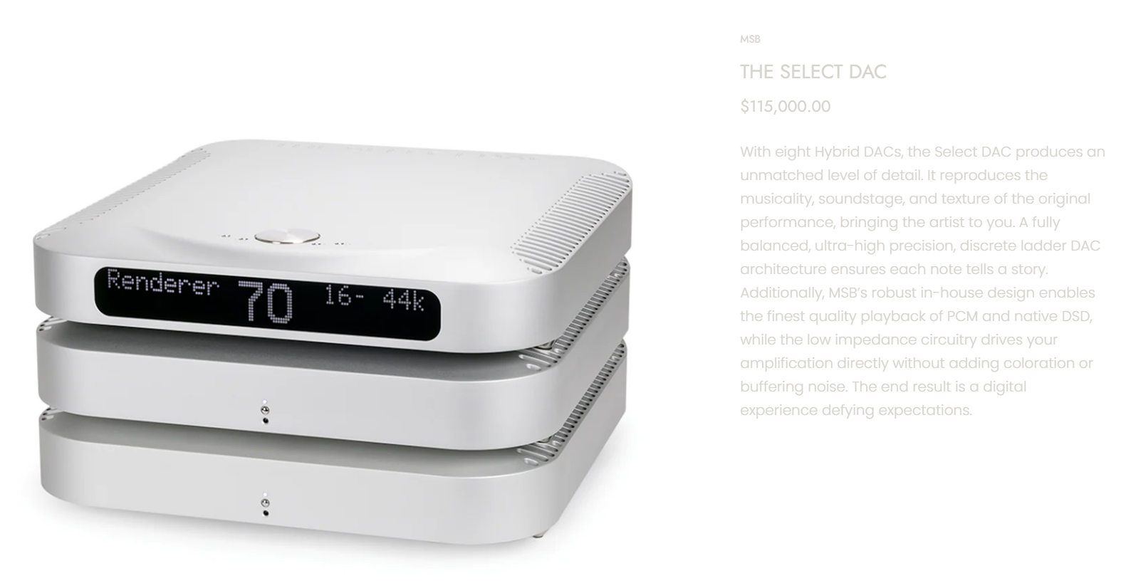 MSB The Select DAC DAP high fidelity Brand New - GreshamTech