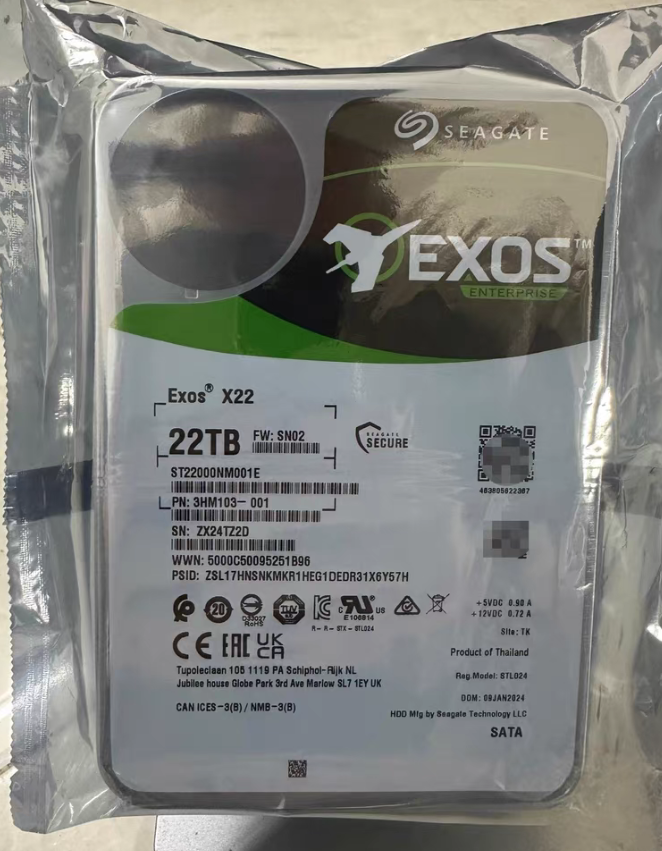 Seagate Hard Drive HDD Exos X22 22TB 3.5 Enterprise Capacity SATA Brand New - GreshamTech