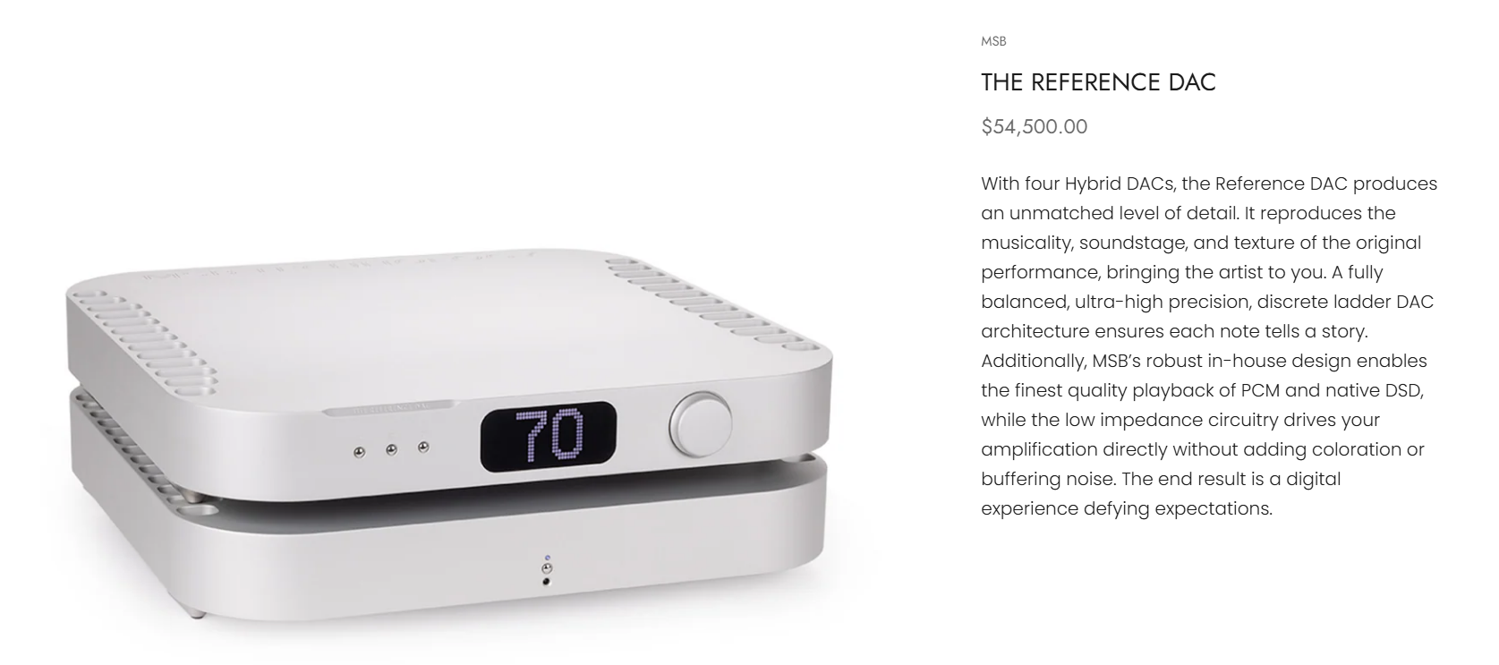 MSB The Reference DAC DAP high fidelity Brand New - GreshamTech