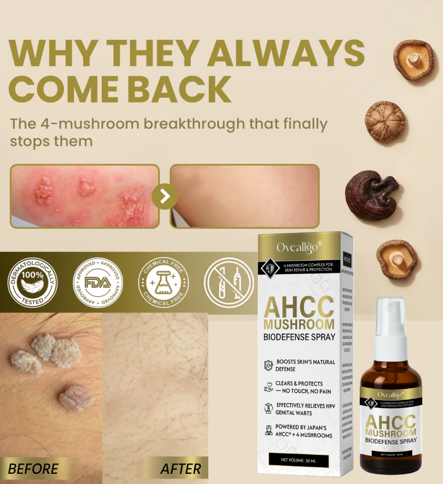 Oveallgo® AHCC Mushroom HPV Genital Warts Eraser Spray