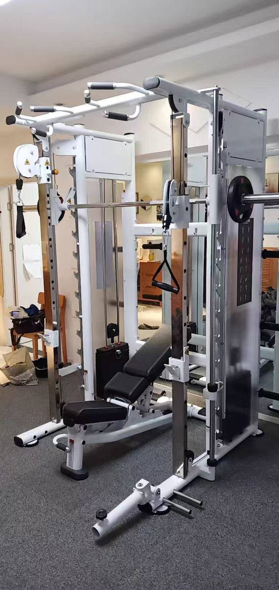 Unisex Professional Multi-Functional Steel Smith Machine and Rack for Gym Workouts