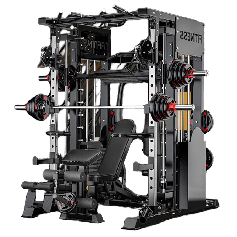 Unisex Professional Multi-Functional Steel Smith Machine and Rack for Gym Workouts