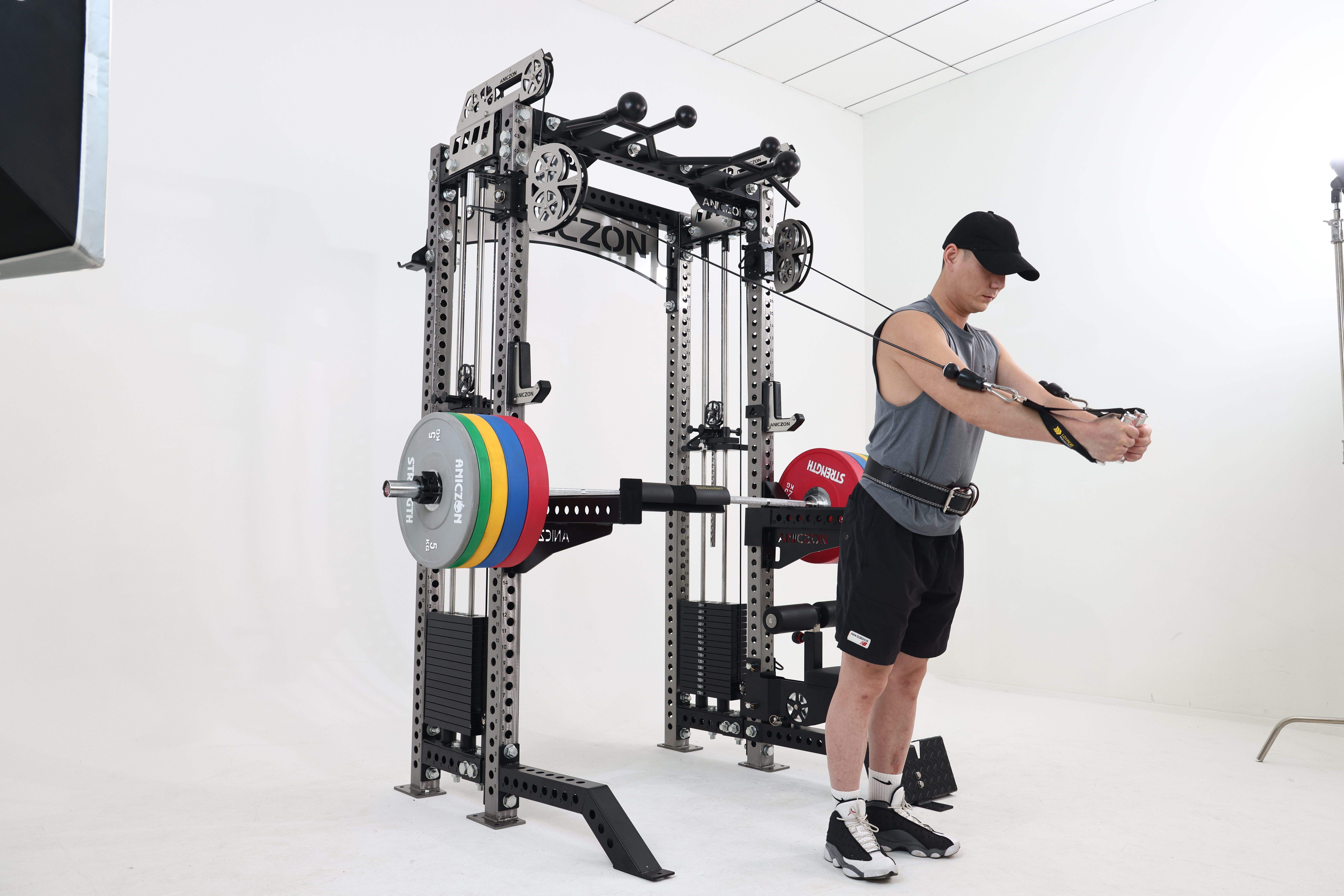 New Arrival Commercial Fitness Gym Equipment Adjustable Power Rack for Strength Training Foldable Steel and Metal Squat Rack