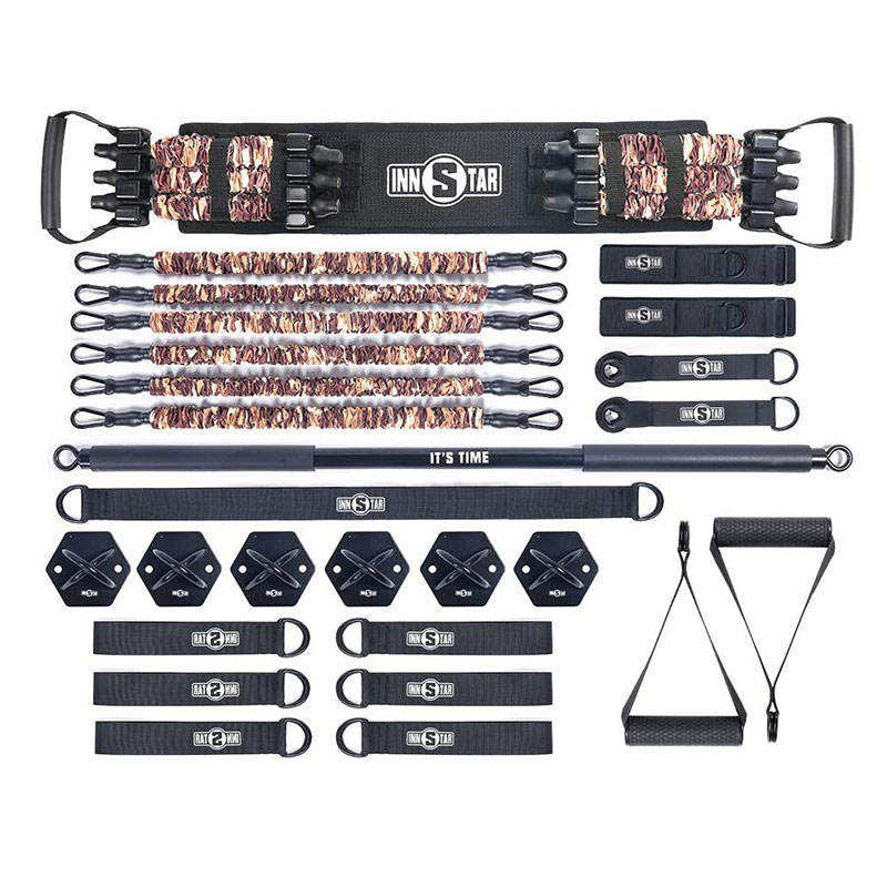 Home Gym Workout Fitness Equipment Set with 6 Resistance Bands and 8 Accessories - Complete Home Fitness Kit