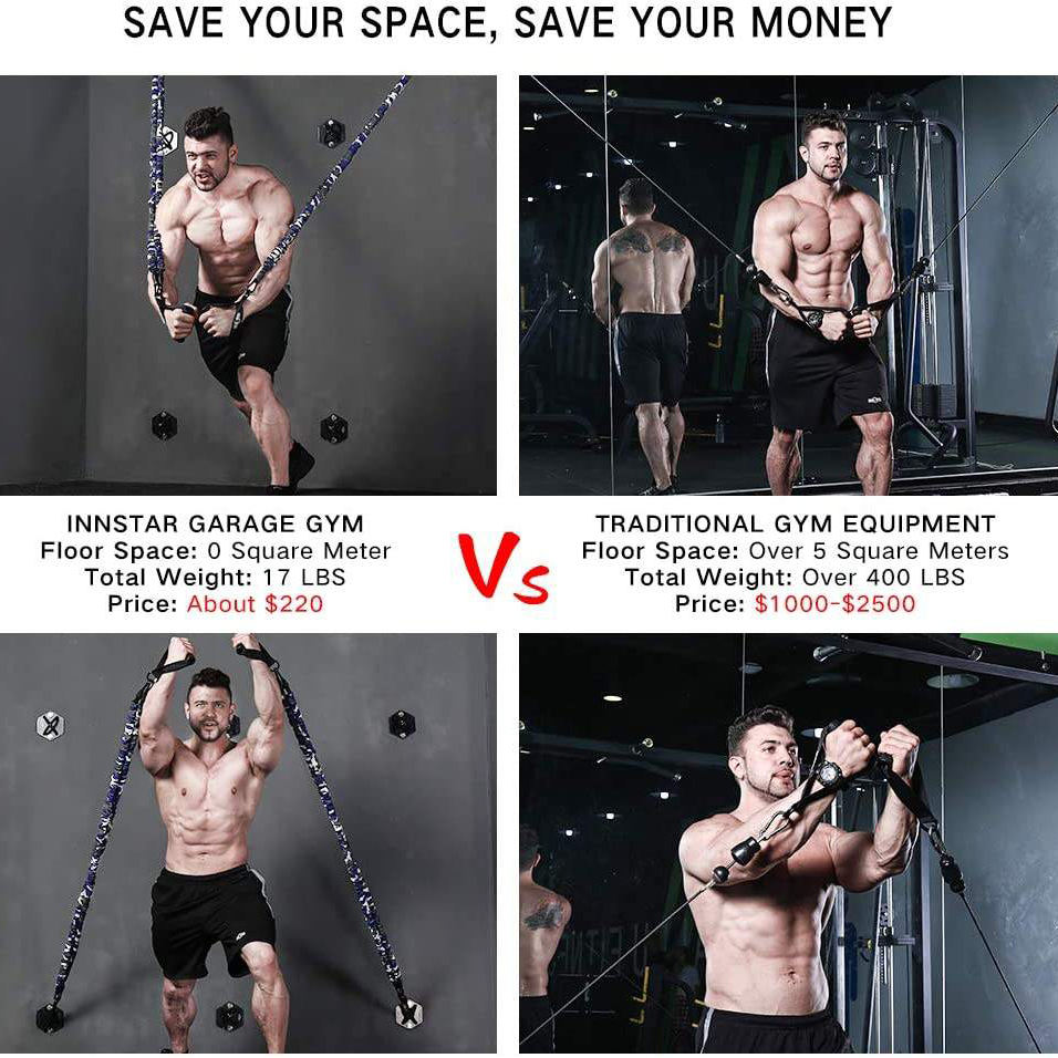 Home Gym Workout Fitness Equipment Set with 6 Resistance Bands and 8 Accessories - Complete Home Fitness Kit