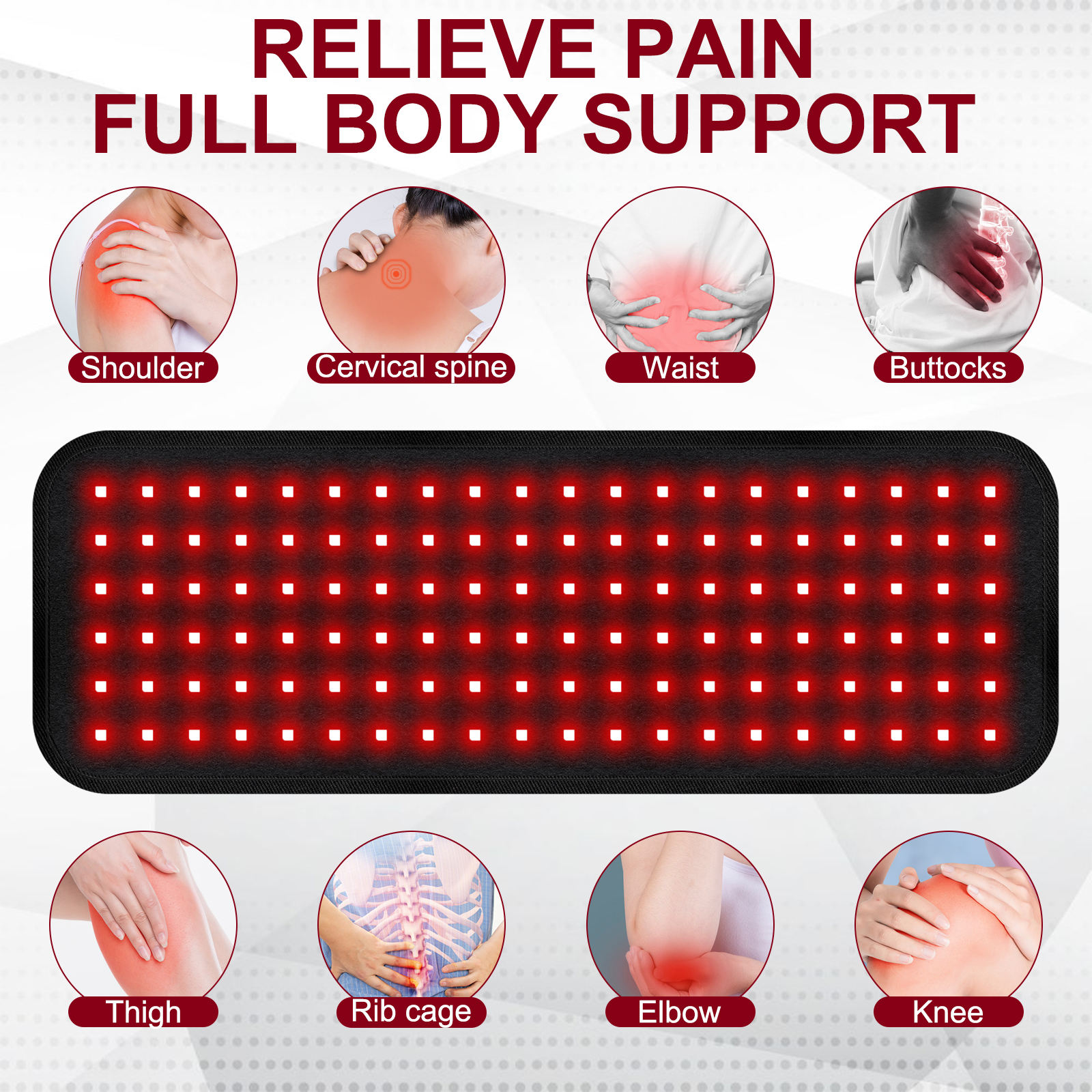 ODM/OEM LED 660nm 850nm Wearable Wrap Deep Infrared Light Therapy Pad Pain Relief Device Red Light Therapy Band