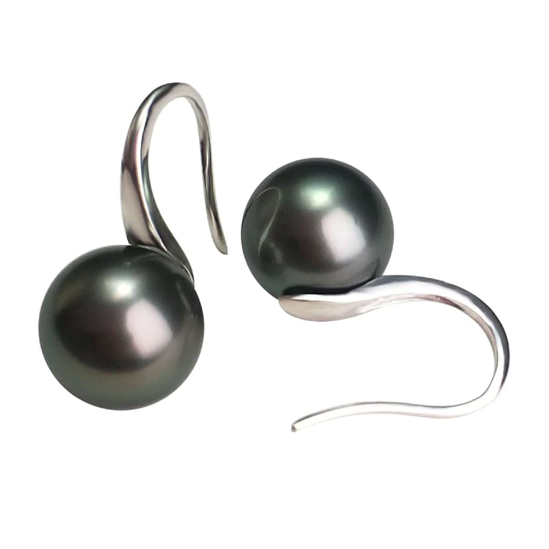 Gift for Wife Tahitian Black&Freshwater Cultured-Pearl-Earrings-Gifts for Women- Wedding Birthday Anniversary-Mom Her Mothers Day Valentines Day Christmas-18K Gold Plated Sterling Silver Pearl Dangle Earring Fine Jewelry