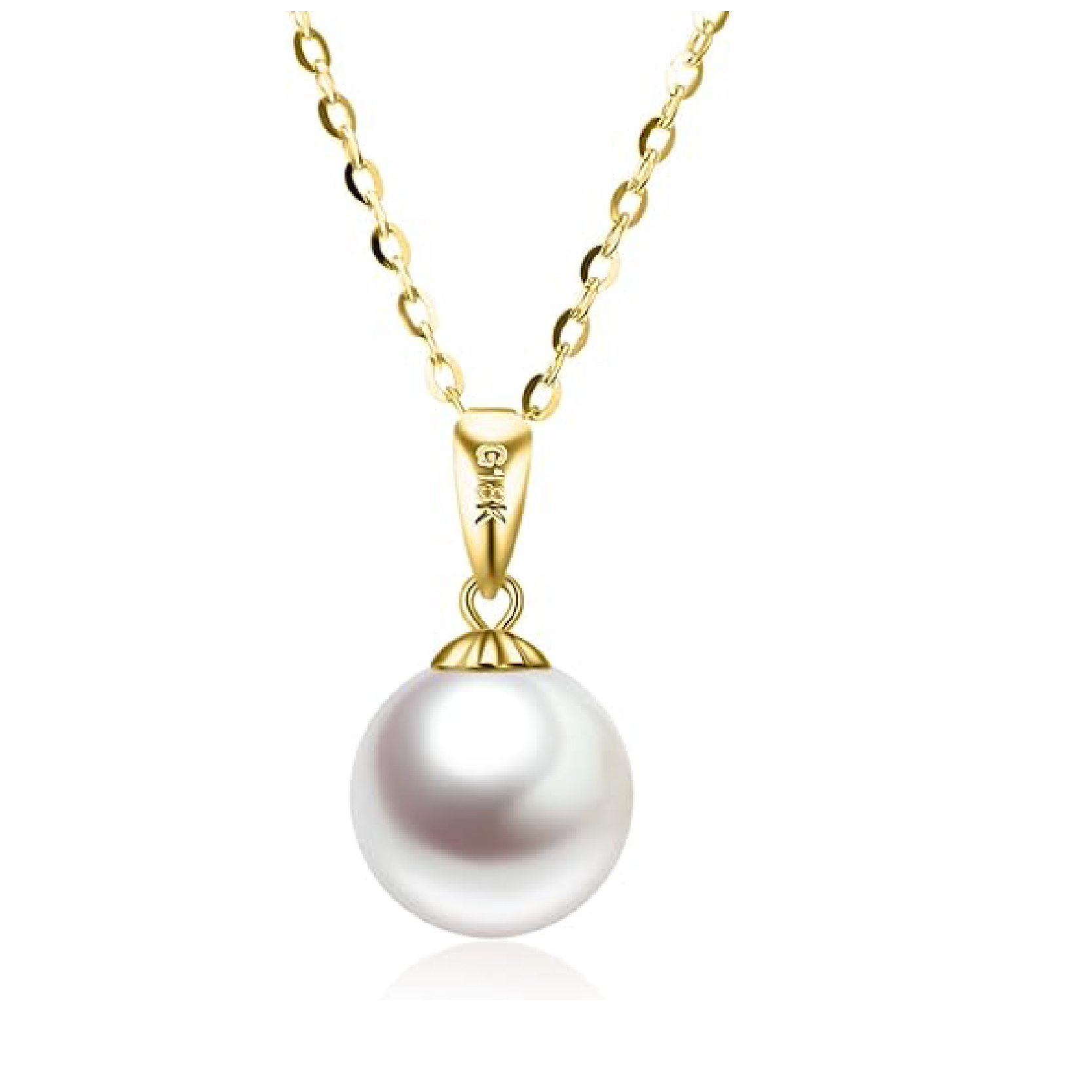 14K Gold Pearl Necklaces for Women with 18k Gold Pendant (Freshwater Cultured Pearl), Real Gold Present for Her, Jewelry Gifts for Mother Wife Girlfriend, 16