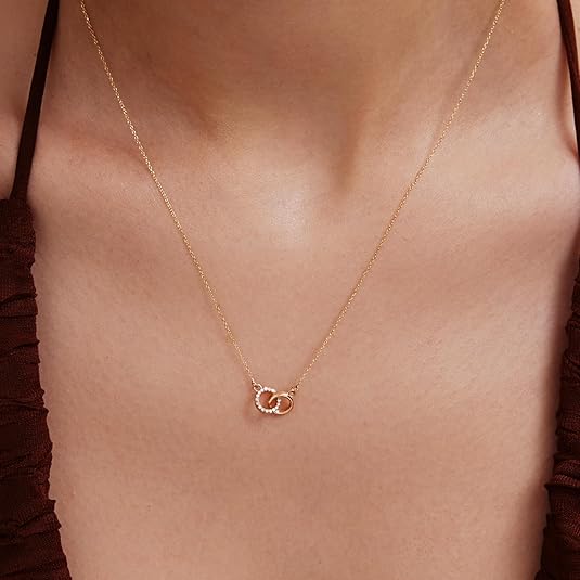 Diamond Interlocking Circles in 10K  Yellow Solid Gold