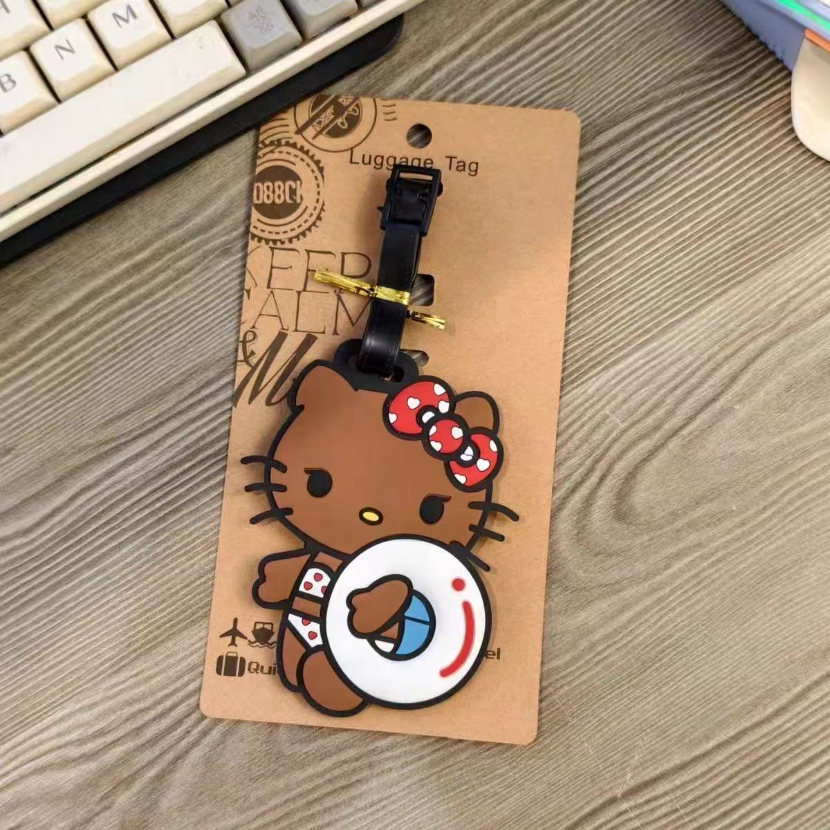 Black Hello Kitty WHITE BUOY Luggage Tag