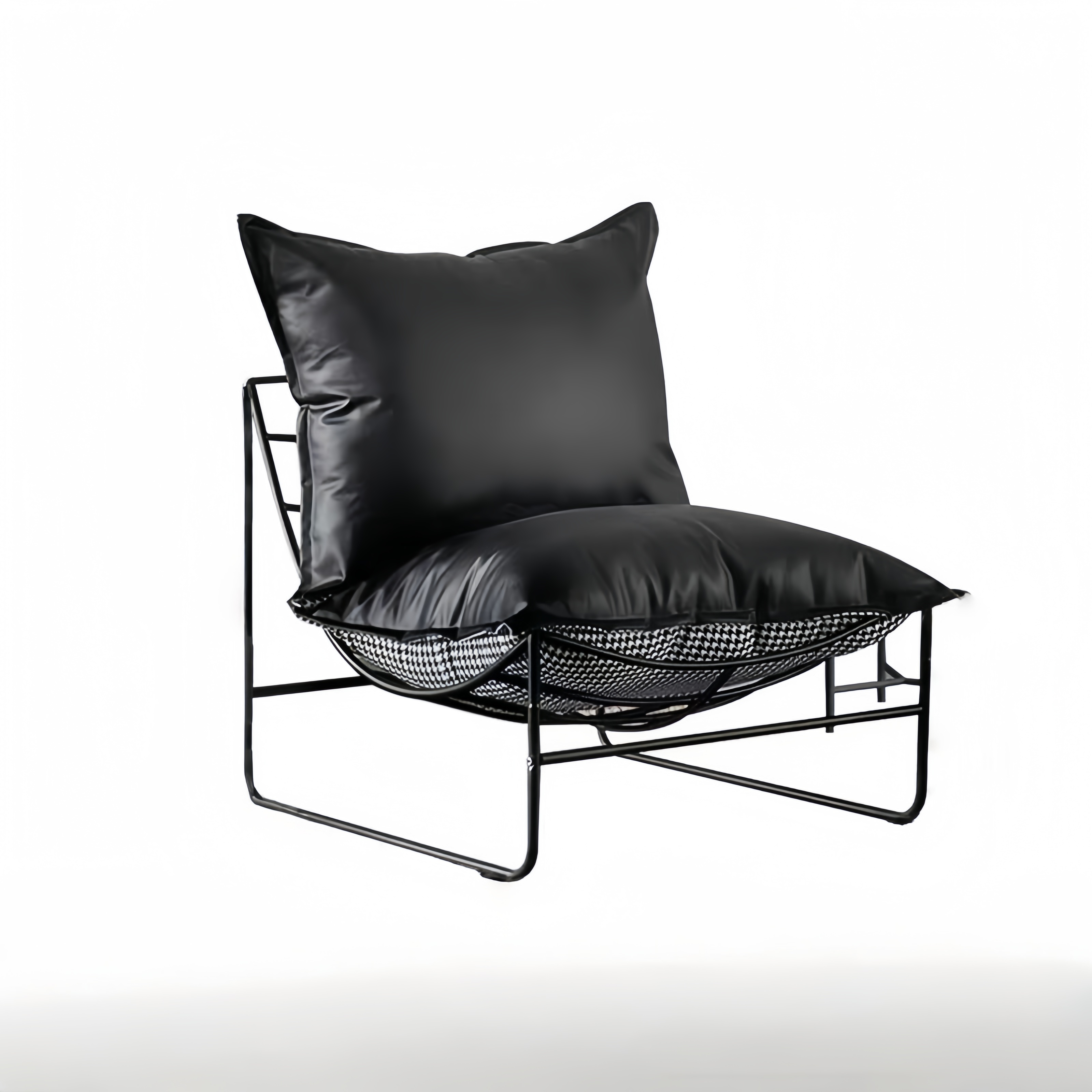 Fauteuil moderne avec coussins amovibles et structure métallique