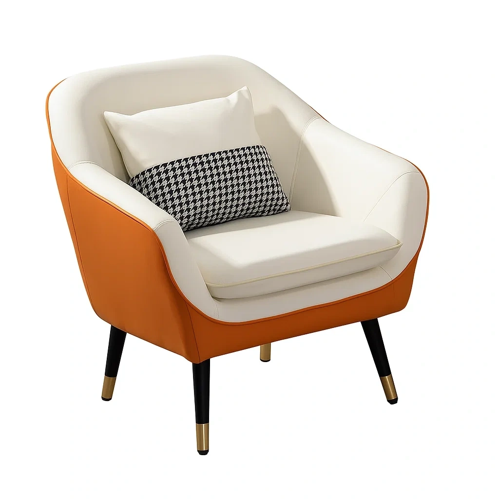 Fauteuil design moderne avec coussin décoratif intégré
