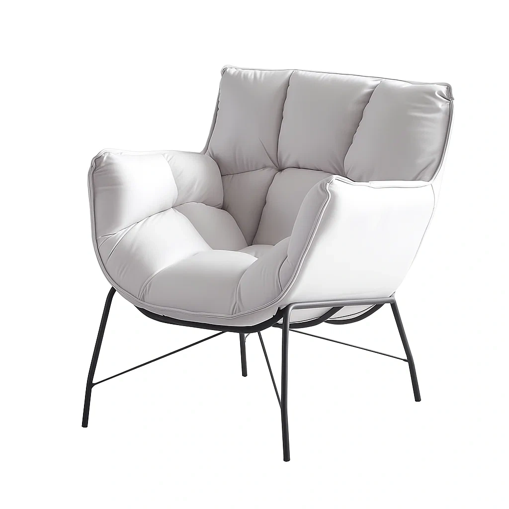 Fauteuil moderne rembourré avec structure métallique