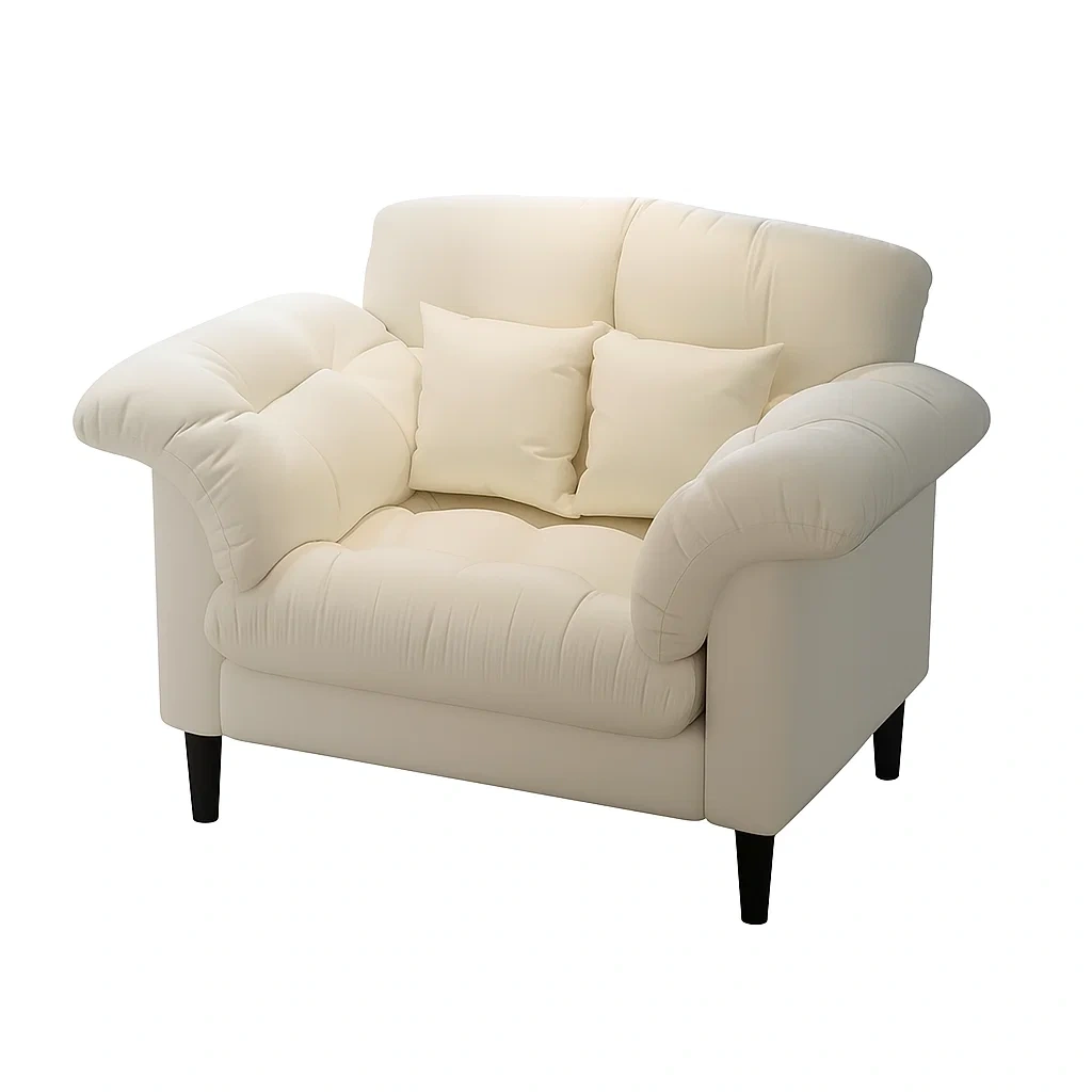 Fauteuil contemporain rembourré avec coussins inclus