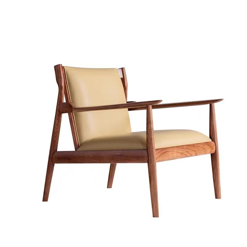 Fauteuil en bois massif avec assise rembourrée