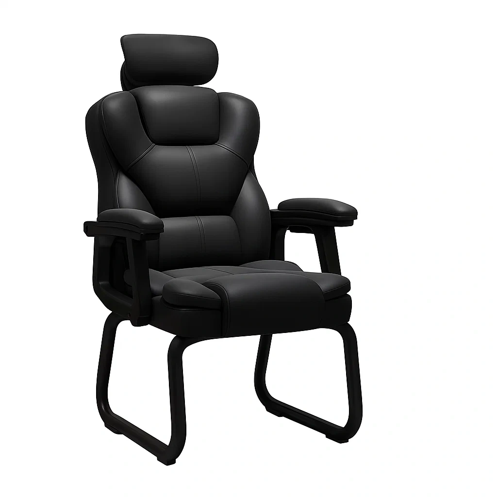 Fauteuil de bureau ergonomique avec dossier haut et accoudoirs rembourrés