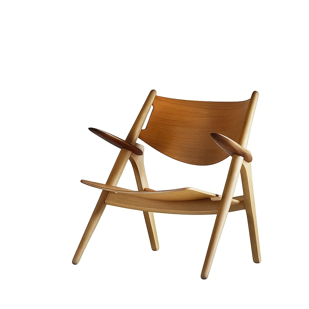Chaise design en bois massif avec assise ergonomique