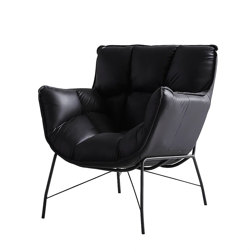 Fauteuil moderne rembourré avec structure métallique