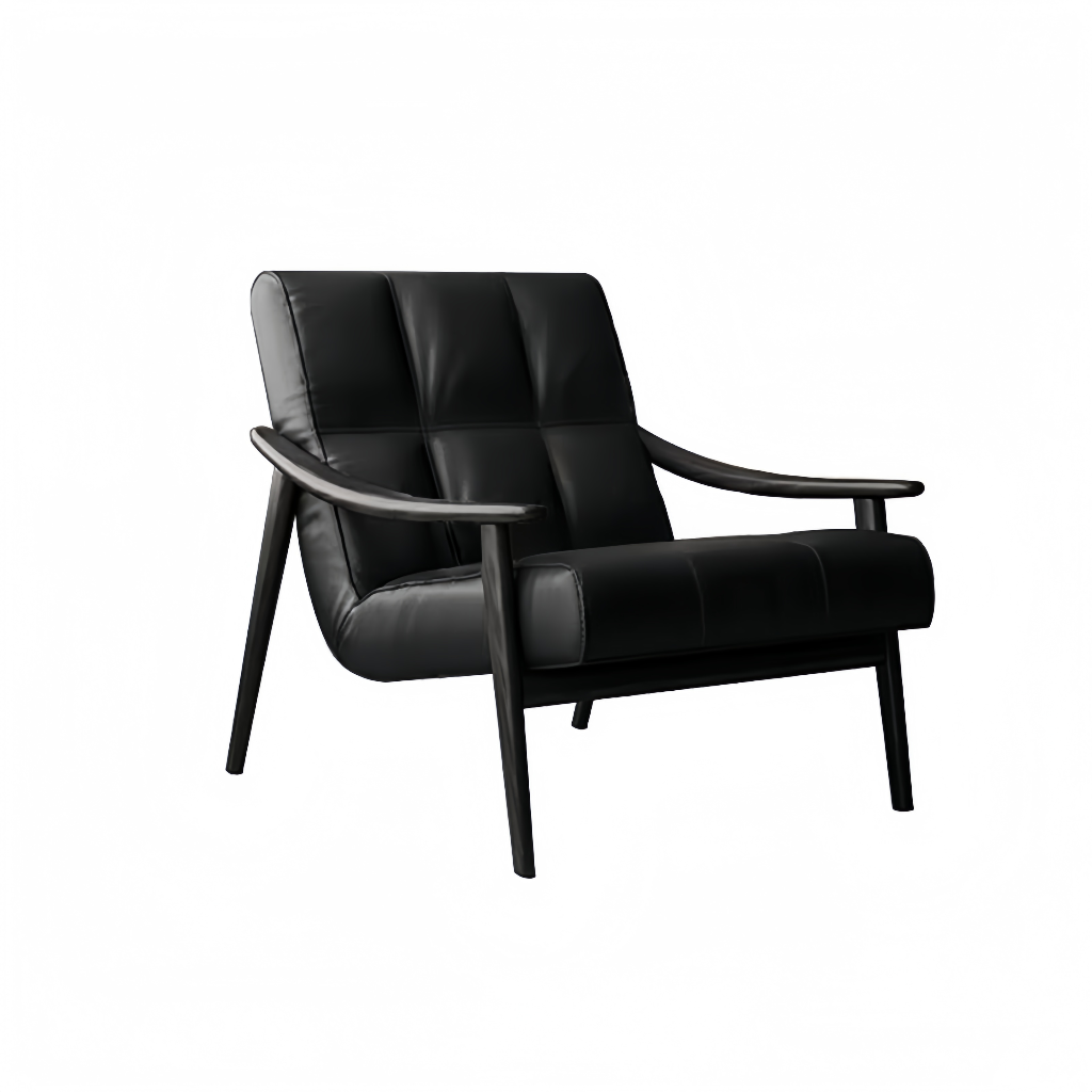 Fauteuil design contemporain en bois et revêtement rembourré