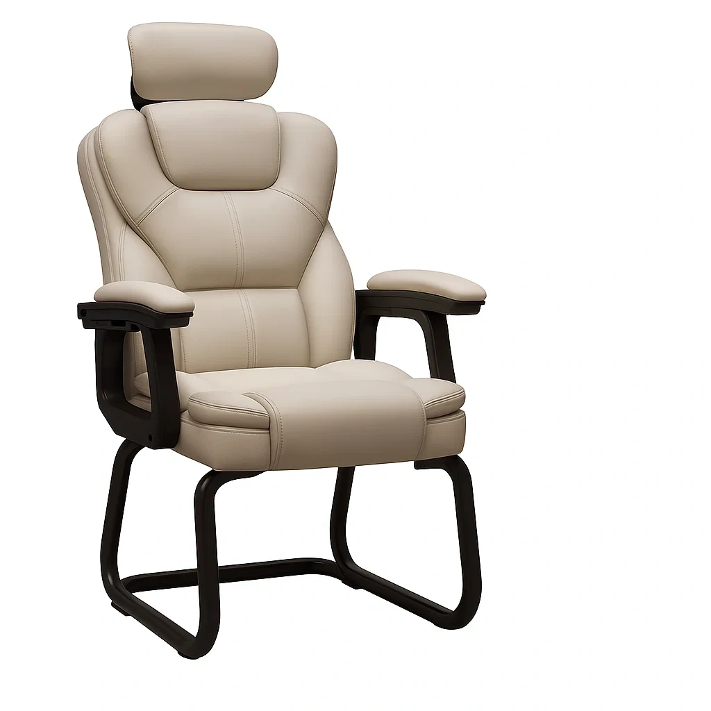 Fauteuil de bureau ergonomique avec dossier haut et accoudoirs rembourrés