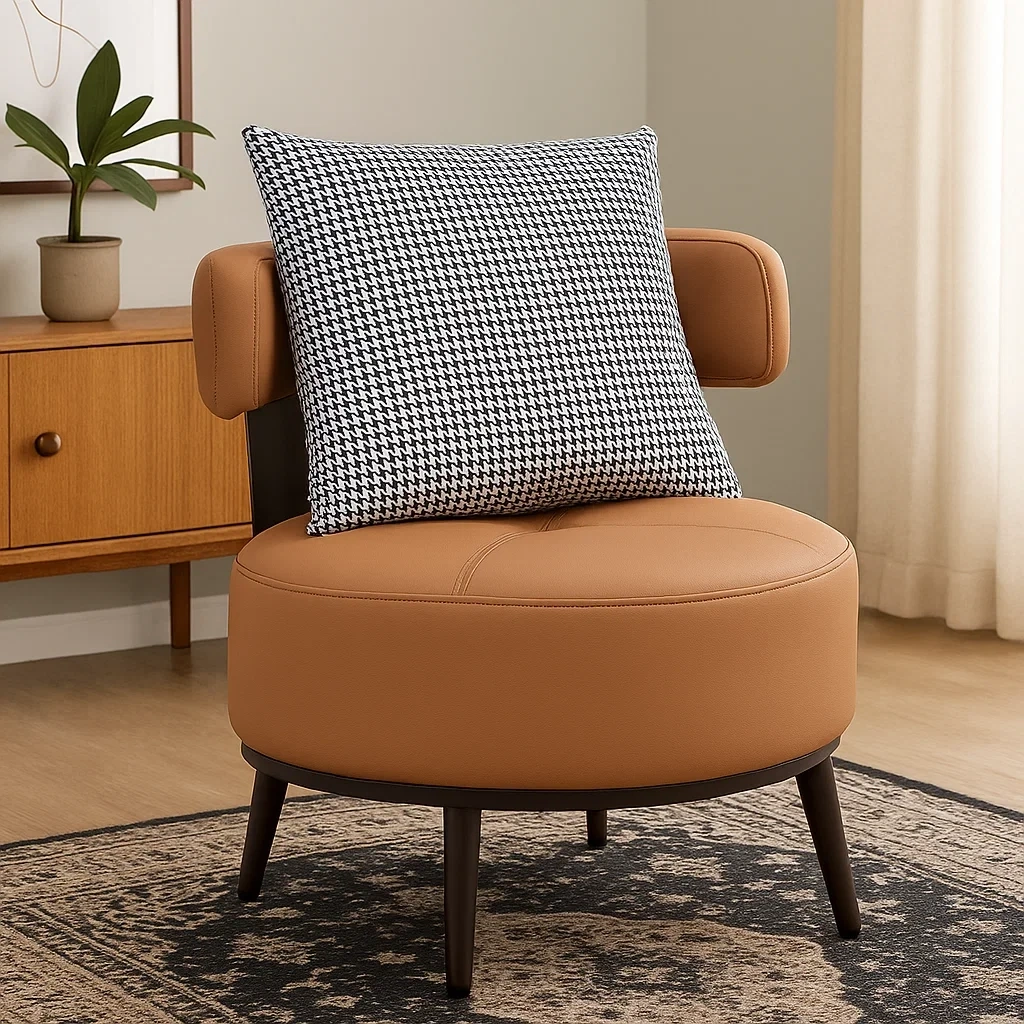 Chaise design moderne avec coussin décoratif