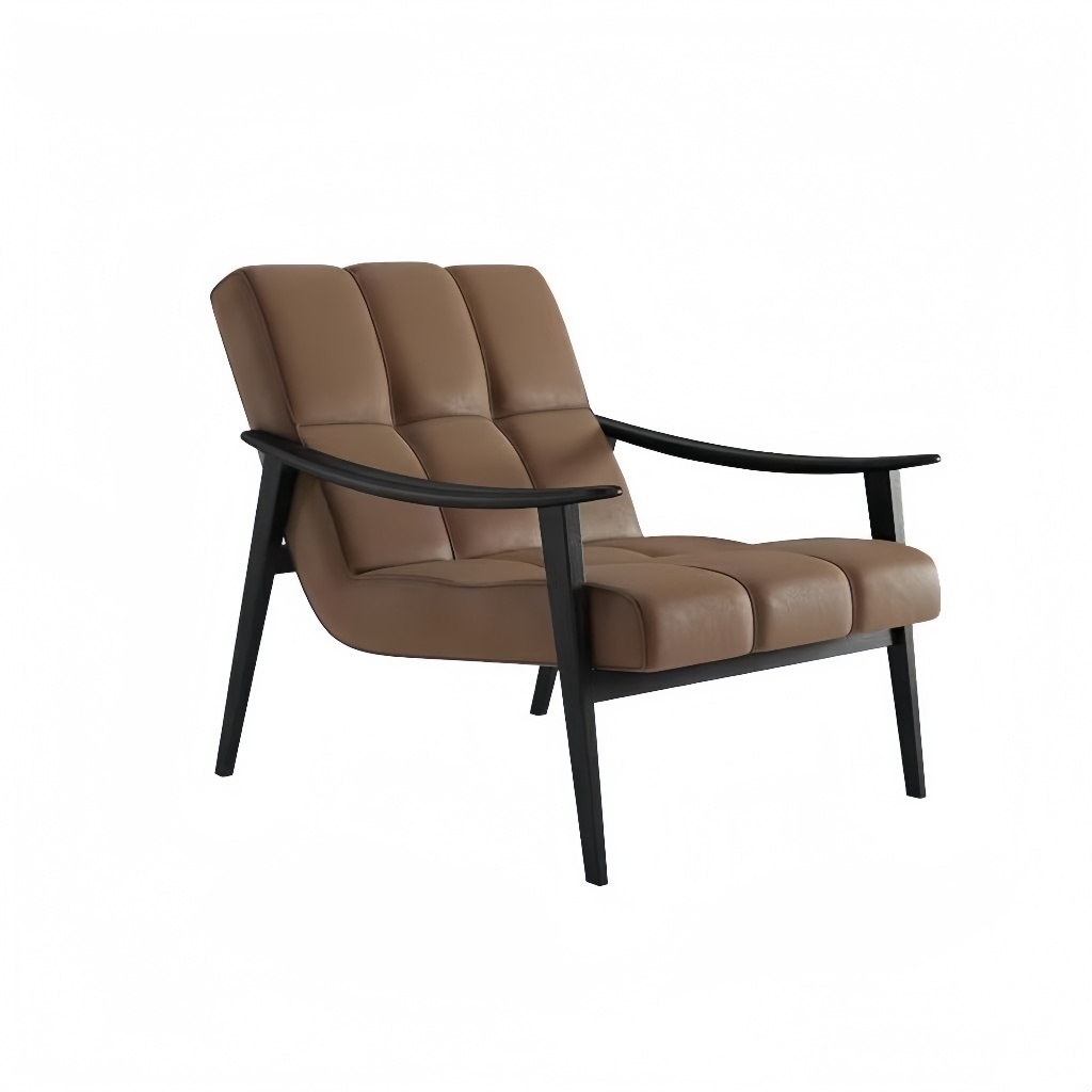 Fauteuil design contemporain en bois et revêtement rembourré