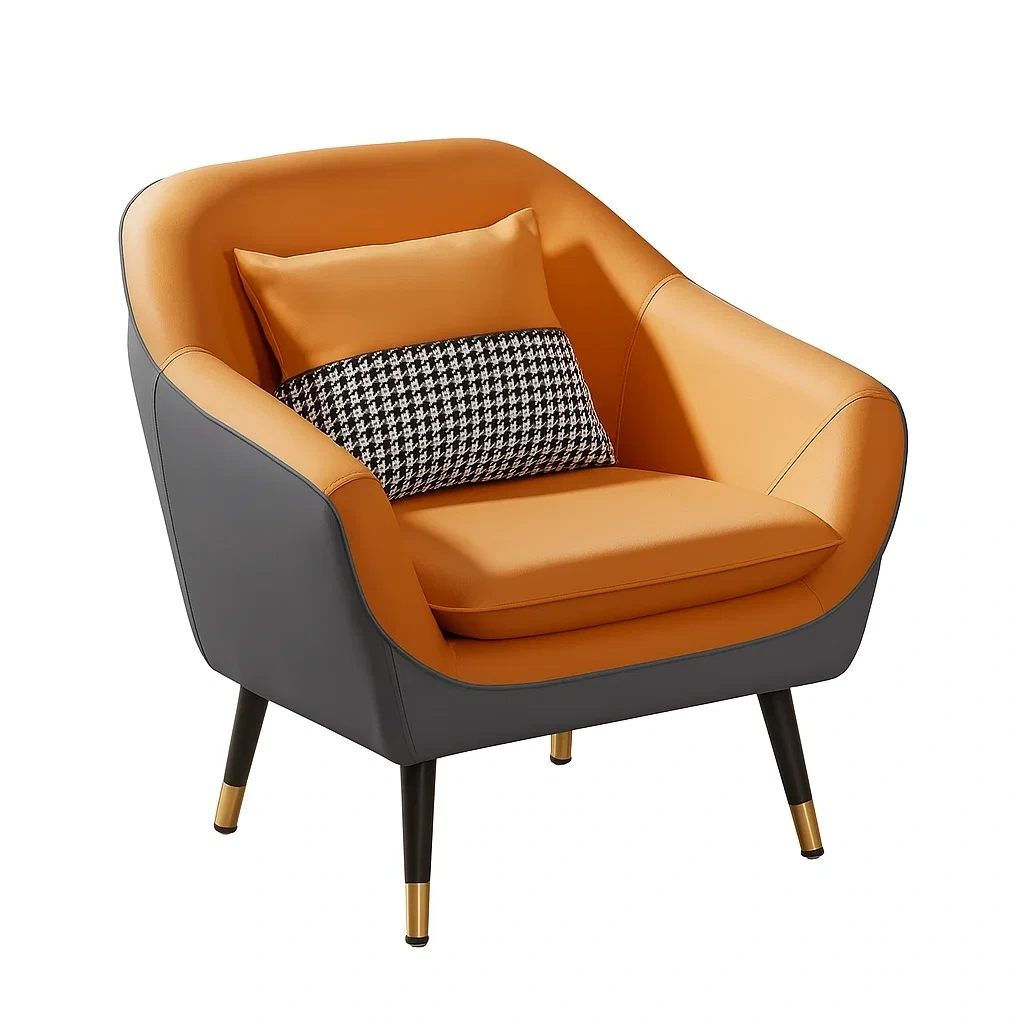 Fauteuil design moderne avec coussin décoratif intégré
