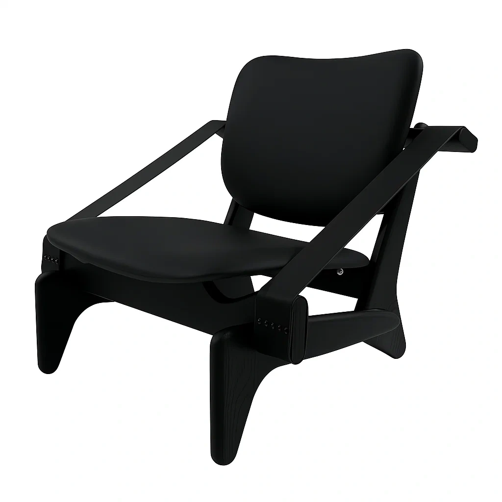 Chaise design moderne en bois massif et assise rembourrée