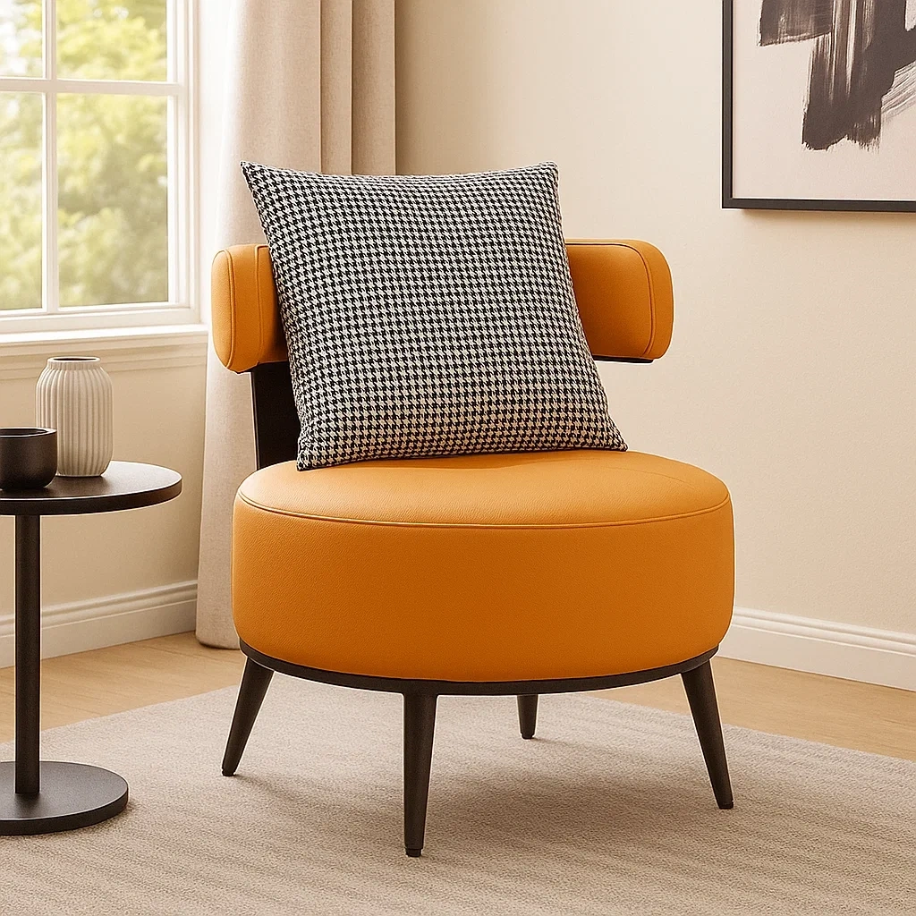 Chaise design moderne avec coussin décoratif