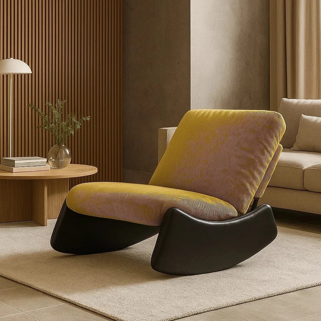 Fauteuil à bascule moderne design minimaliste pour salon
