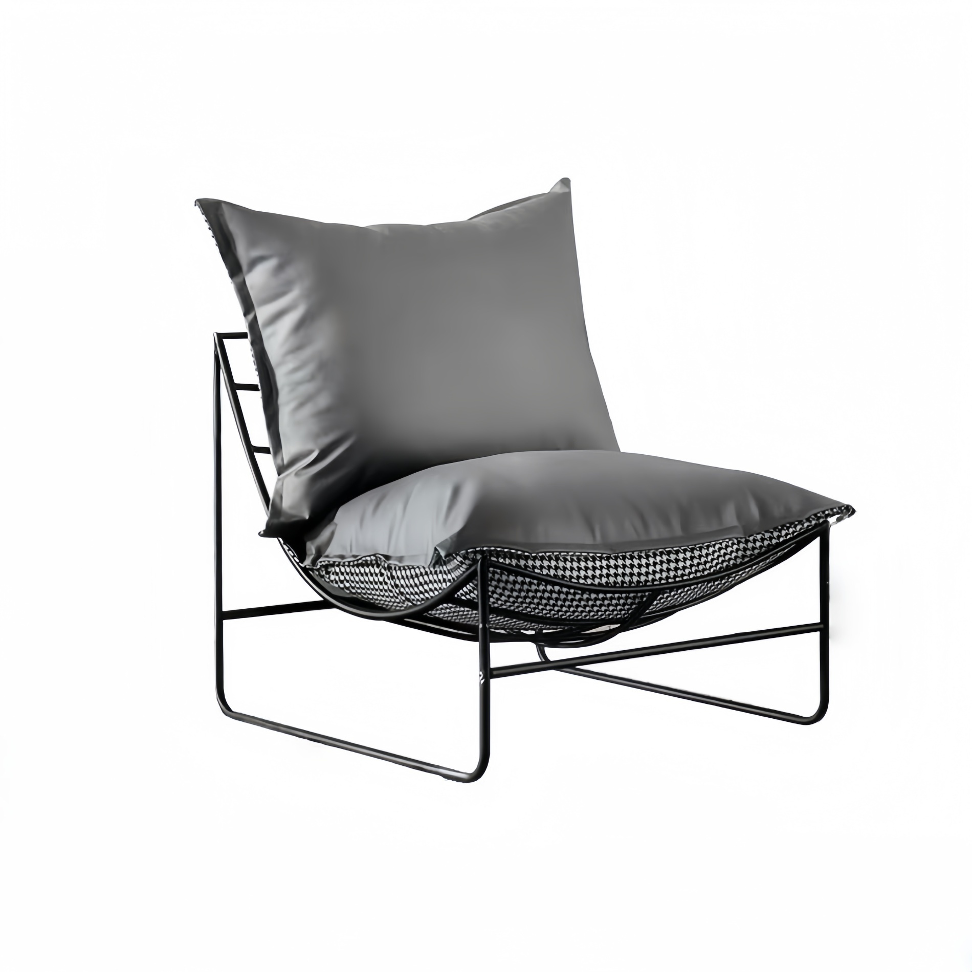 Fauteuil moderne avec coussins amovibles et structure métallique