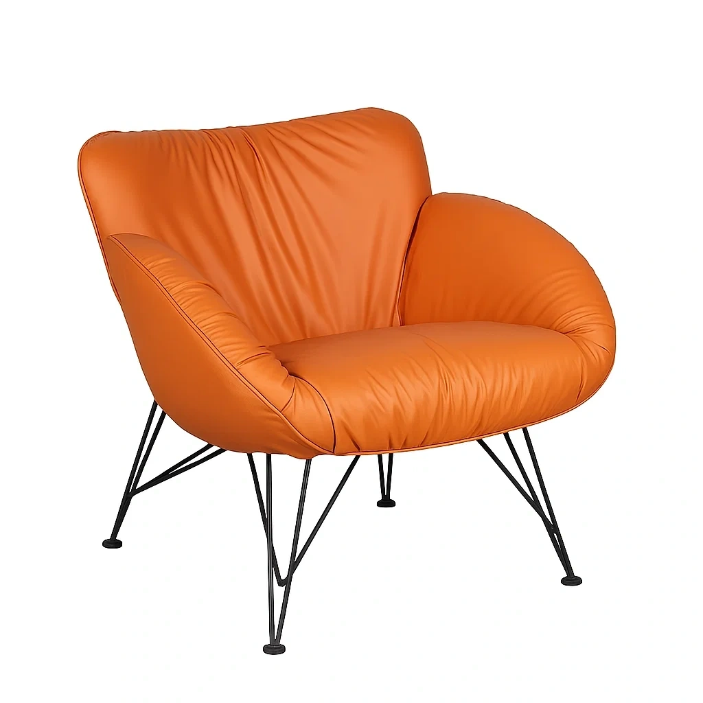 Fauteuil moderne rembourré avec structure en métal