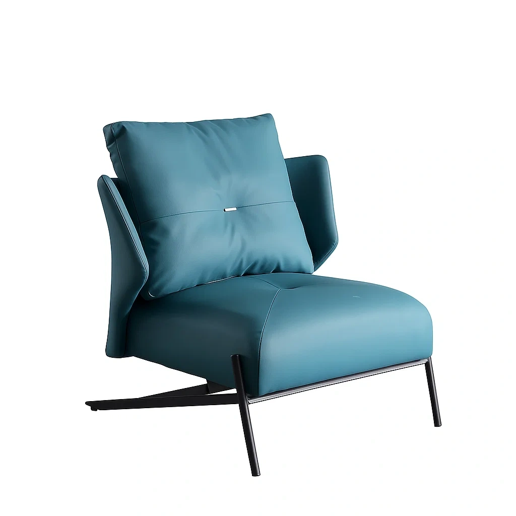 Fauteuil contemporain design avec coussin de dossier et assise rembourrée
