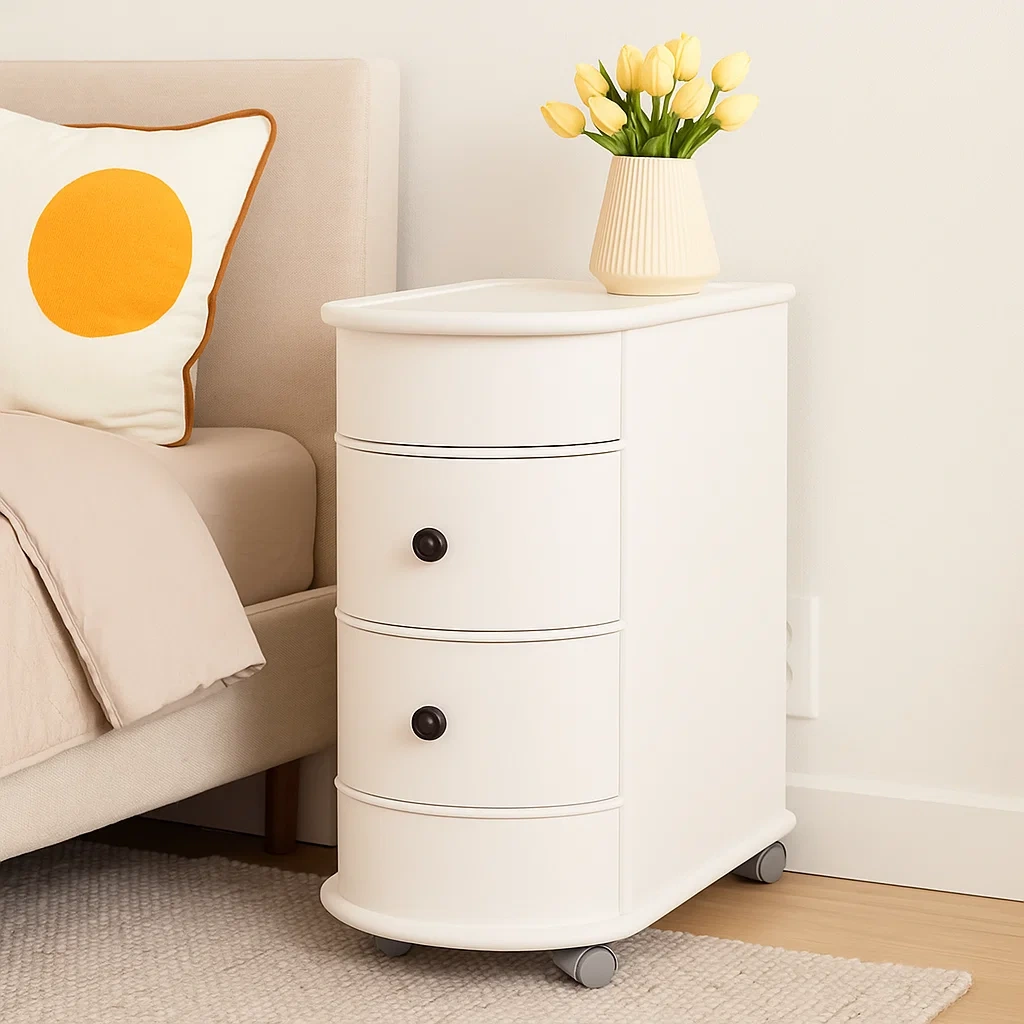 Meuble de rangement avec 2 tiroirs et roulettes