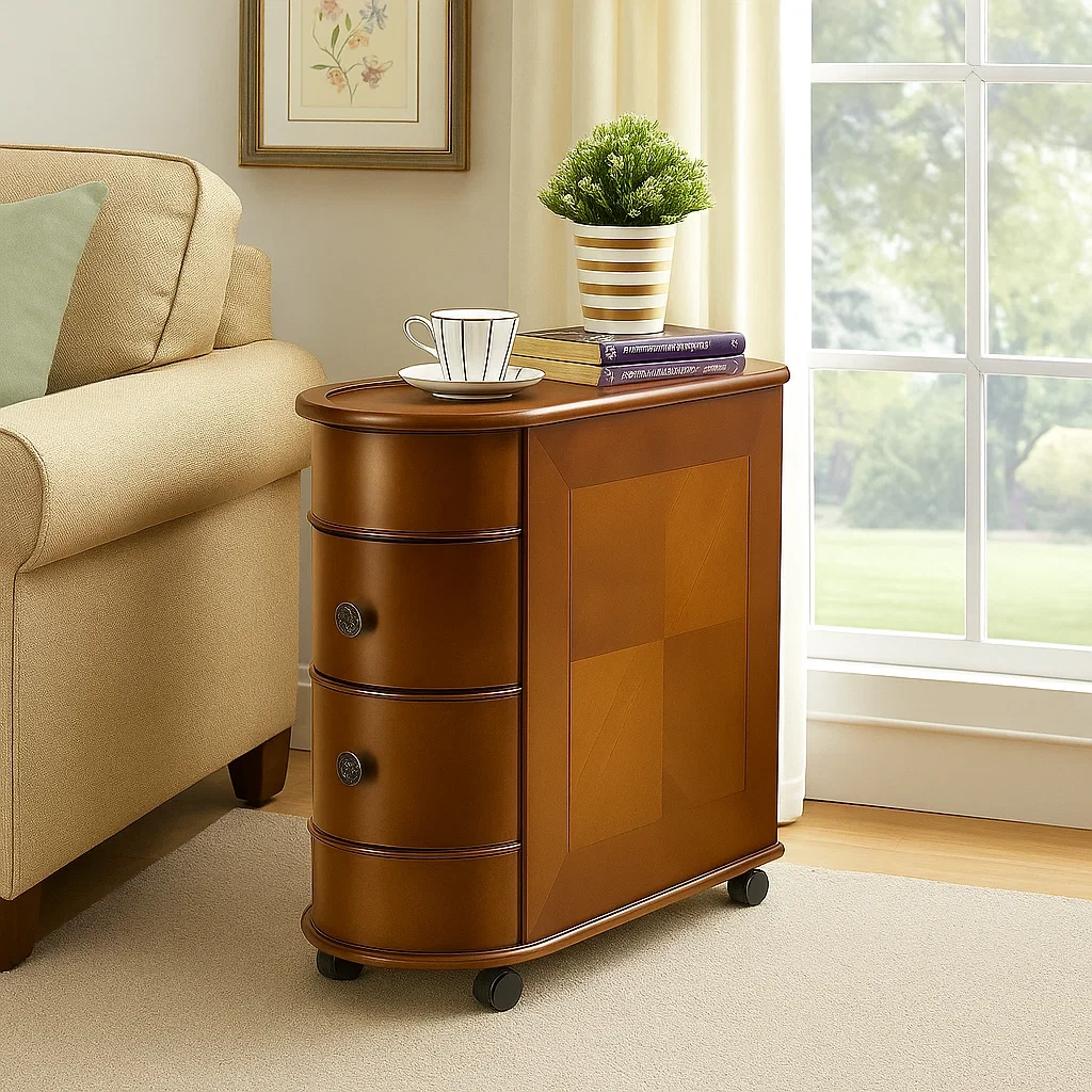 Meuble de rangement avec 2 tiroirs et roulettes