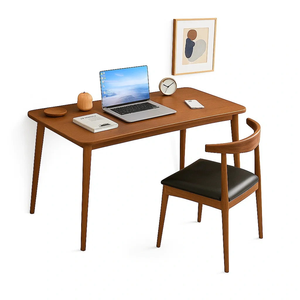 Bureau en bois avec chaise rembourrée pour bureau ou maison