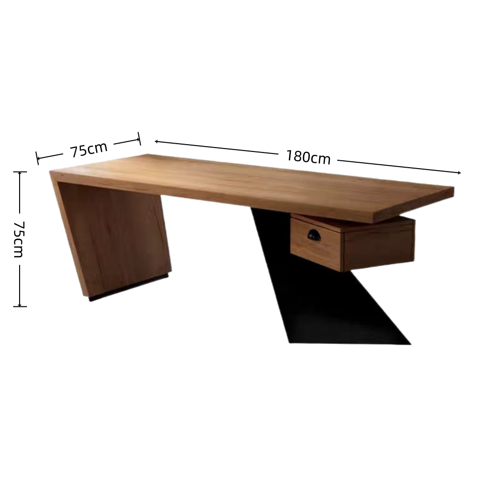 Bureau de direction en bois massif avec tiroir latéral