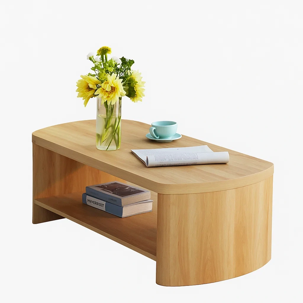 Table basse moderne avec étagère de rangement