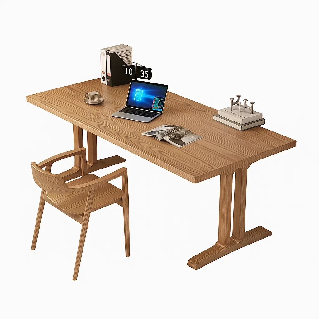 Bureau en bois massif avec chaise assortie
