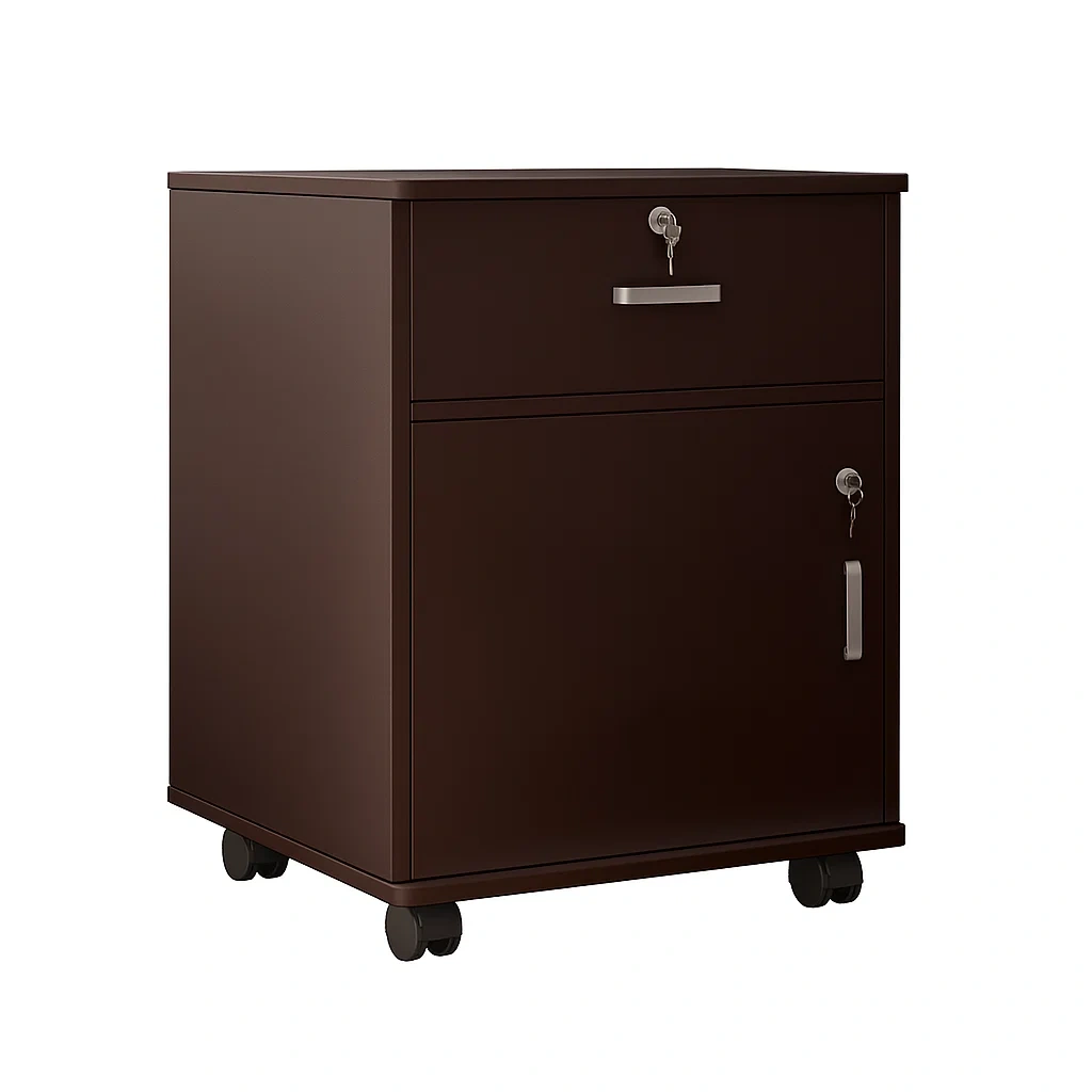 Caisson de bureau métallique mobile avec tiroir et porte verrouillables