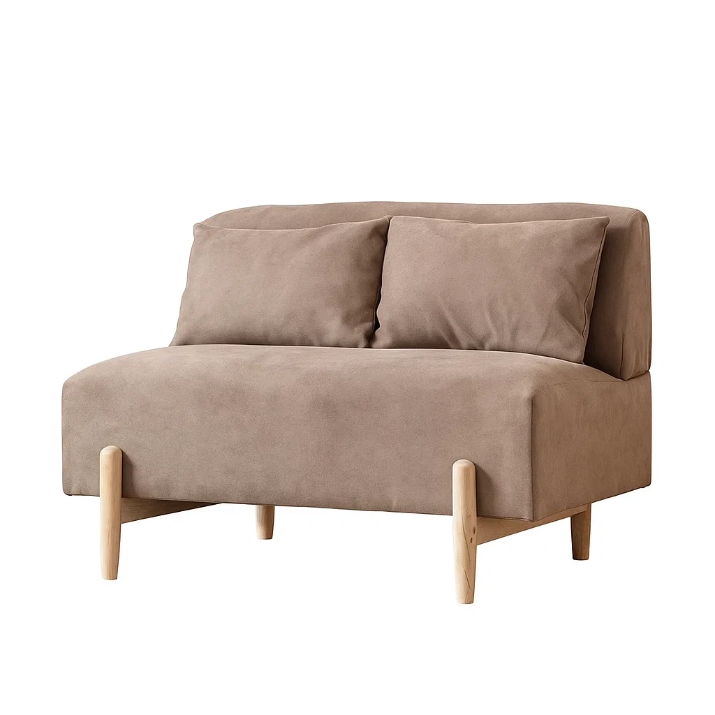 Canapé 2 places moderne avec structure en bois et assise rembourrée