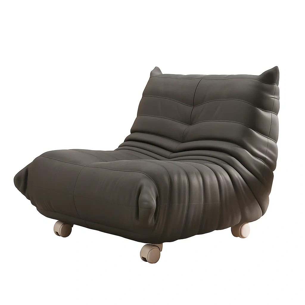 Fauteuil moderne avec assise rembourrée et roulettes